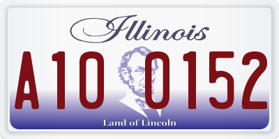 IL license plate A100152
