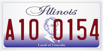 IL license plate A100154