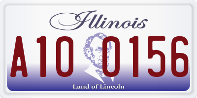 IL license plate A100156