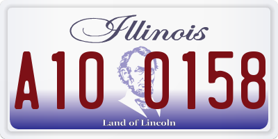 IL license plate A100158