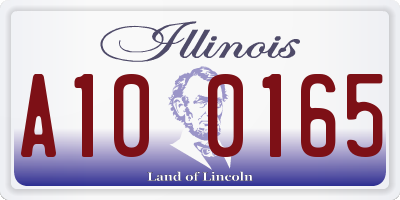 IL license plate A100165
