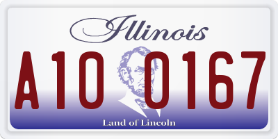 IL license plate A100167