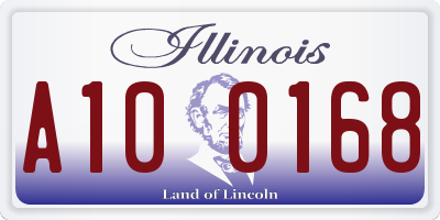 IL license plate A100168