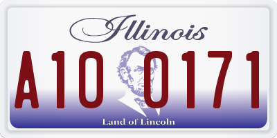 IL license plate A100171