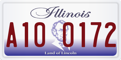 IL license plate A100172