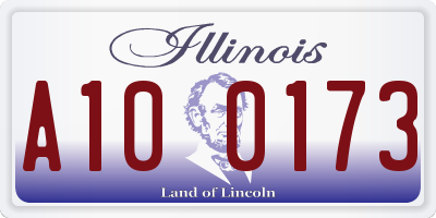 IL license plate A100173