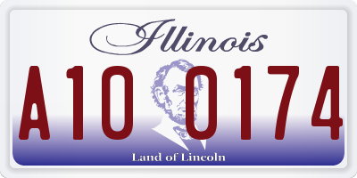 IL license plate A100174