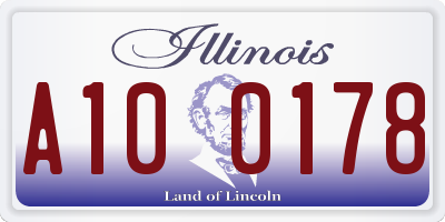 IL license plate A100178