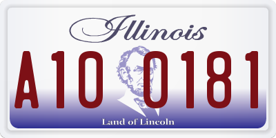 IL license plate A100181
