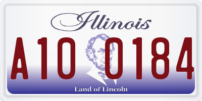 IL license plate A100184