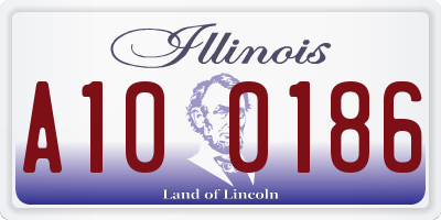 IL license plate A100186