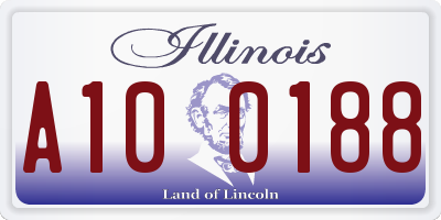 IL license plate A100188