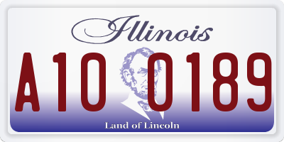 IL license plate A100189