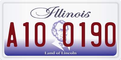 IL license plate A100190