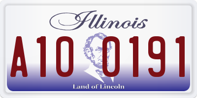 IL license plate A100191