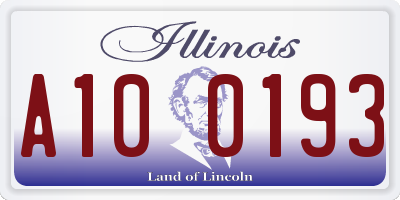 IL license plate A100193