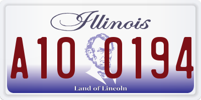 IL license plate A100194