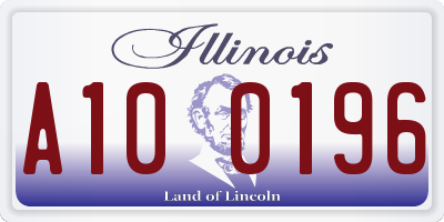 IL license plate A100196