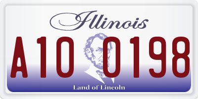IL license plate A100198