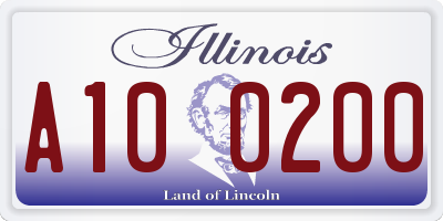 IL license plate A100200