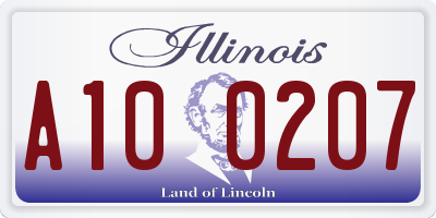 IL license plate A100207