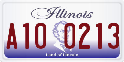 IL license plate A100213