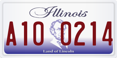 IL license plate A100214
