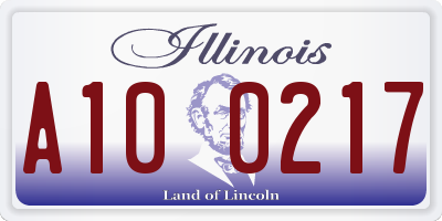 IL license plate A100217