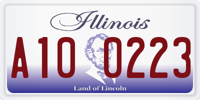 IL license plate A100223