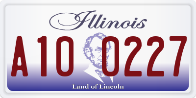 IL license plate A100227