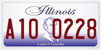 IL license plate A100228