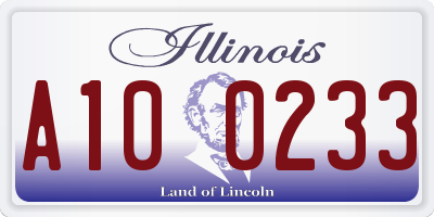 IL license plate A100233