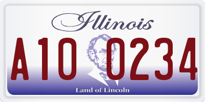 IL license plate A100234