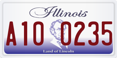 IL license plate A100235