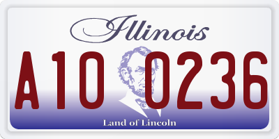 IL license plate A100236