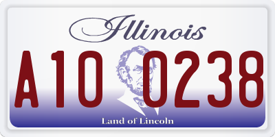 IL license plate A100238