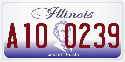 IL license plate A100239