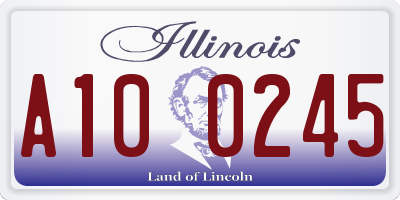 IL license plate A100245