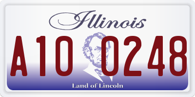 IL license plate A100248