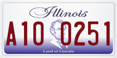 IL license plate A100251