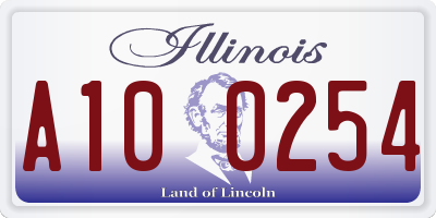 IL license plate A100254