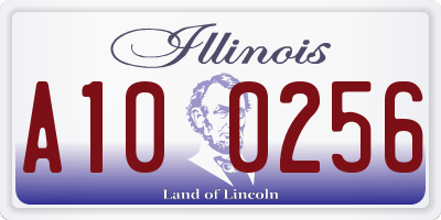IL license plate A100256