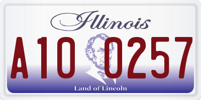 IL license plate A100257