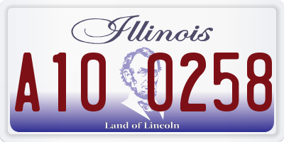 IL license plate A100258