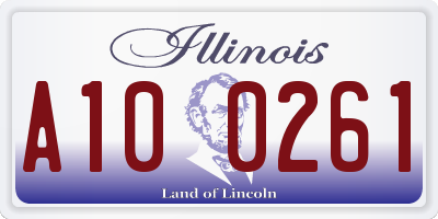 IL license plate A100261