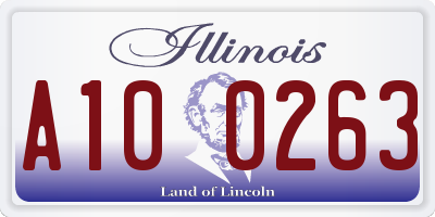 IL license plate A100263