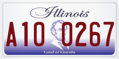 IL license plate A100267