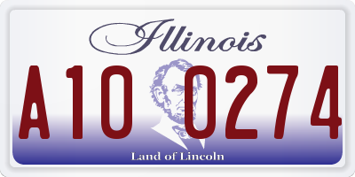 IL license plate A100274