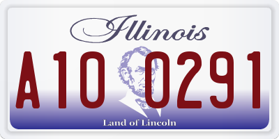 IL license plate A100291