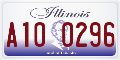 IL license plate A100296